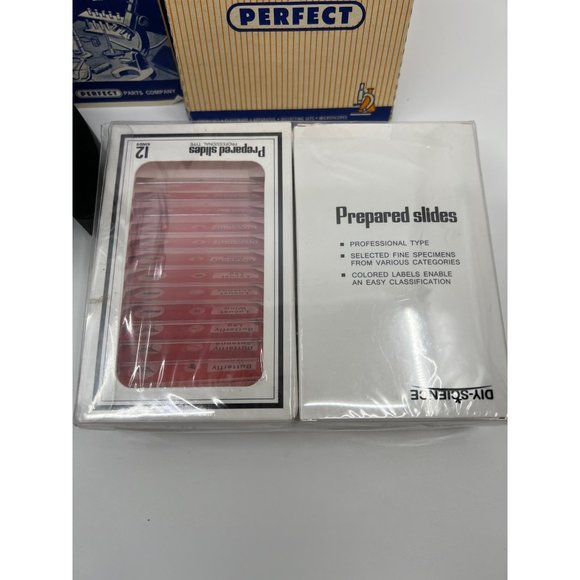 Vintage Perfect 802 Turret Microscope Set with 48 Slides - Picture 3 of 3